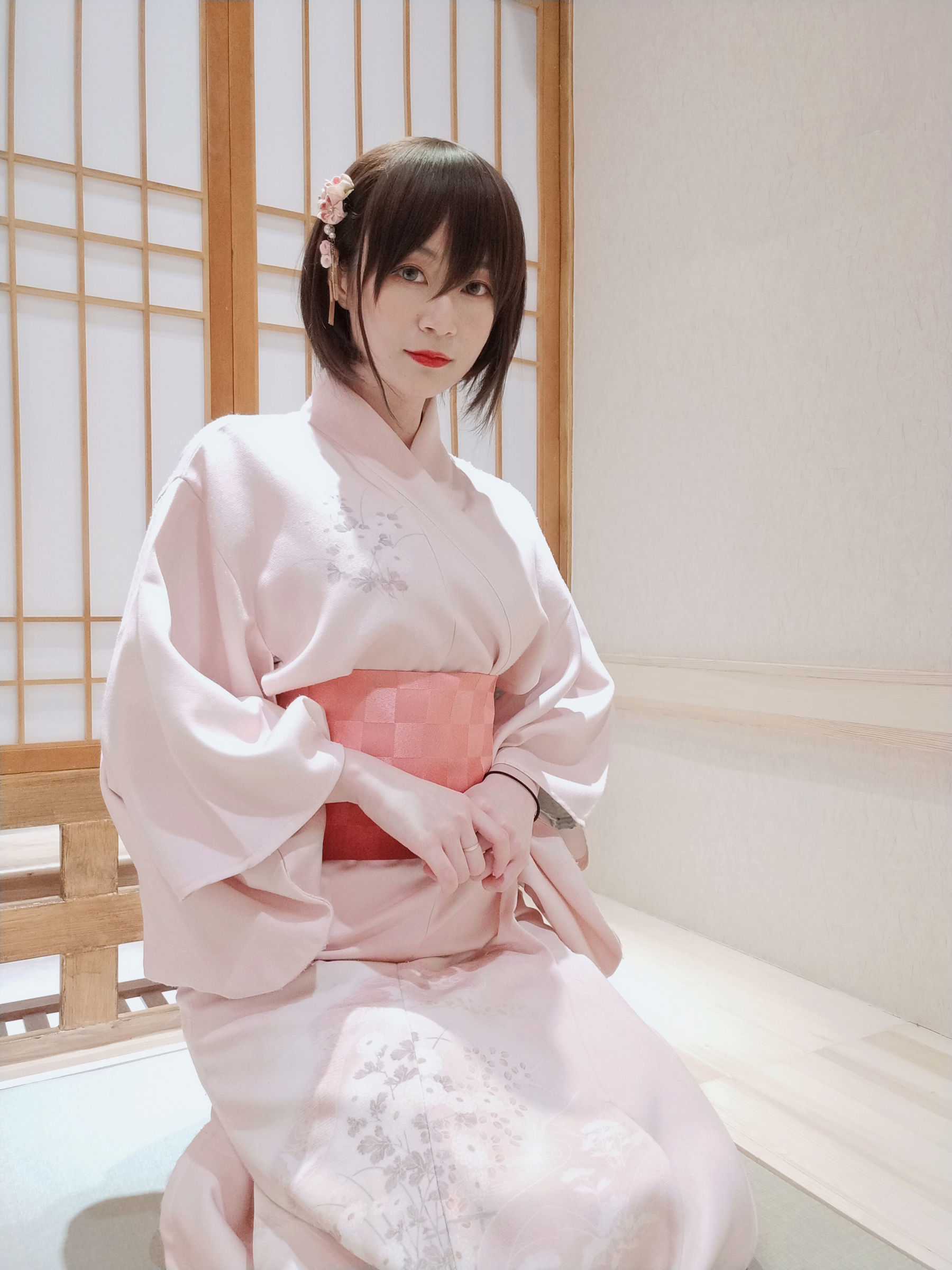 [萝莉COS] 白银 – 和服温泉-芒果图库
