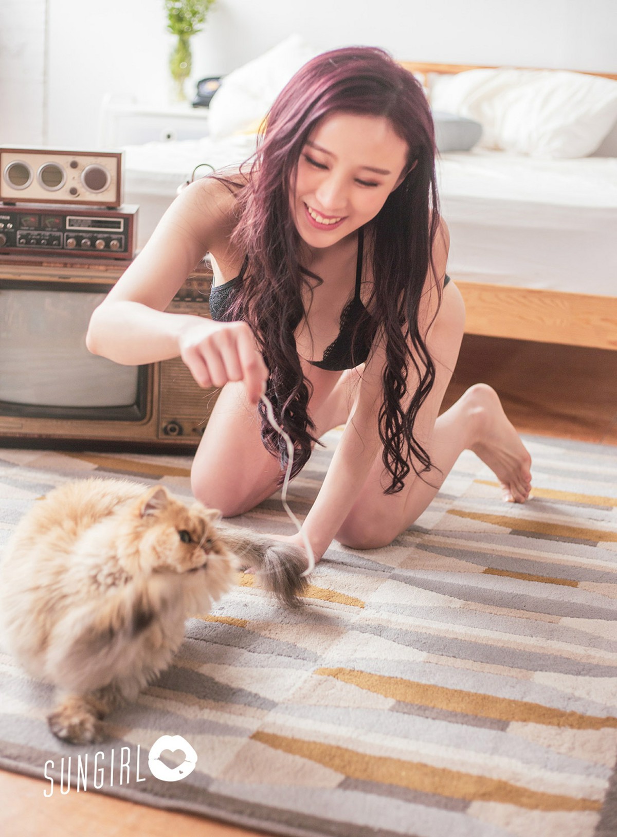 [SUNGIRL阳光宝贝]NO.009 黑色诱惑！蔓蔓宠爱你写真 黄蔓蔓Irenea-芒果图库